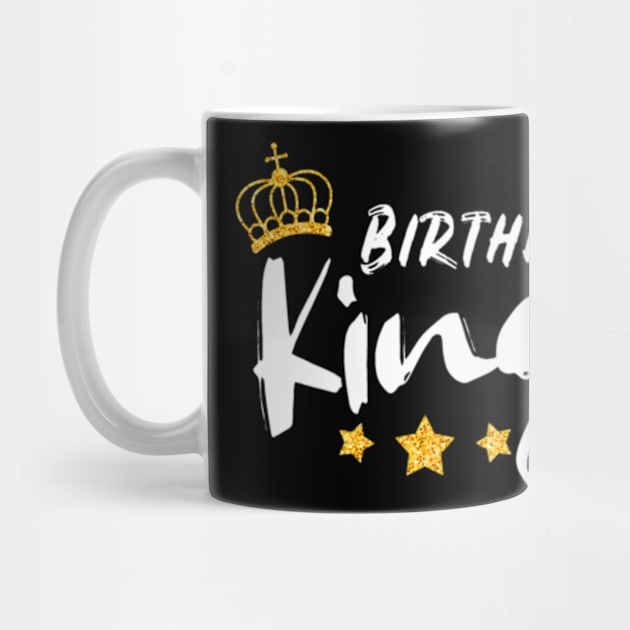 Birthday King  Mens Golden Graphic Mens Boys by Sort of Vintage